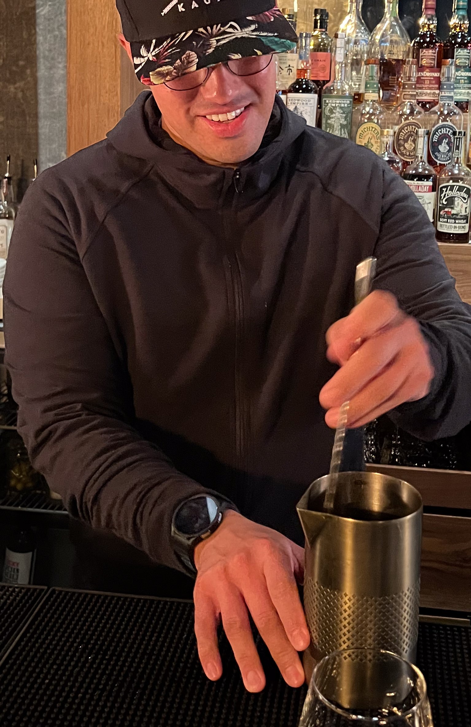 Alberto Ayala behind the bar